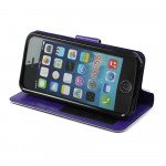 Wholesale iPhone 5S 5 Slim Flip Leather Wallet Case (Purple)